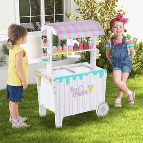 Costway 15634289 Kid's Ice Cream Cart Playset with Display Rack and Accessories