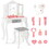 Costway 72936548 Kids Vanity Set with Tri-folding Mirror-White