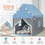 Costway 67195423 Kids Playhouse Tent with Star Lights and Mat-Blue