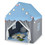 Costway 67195423 Kids Playhouse Tent with Star Lights and Mat-Blue