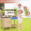 Costway 84361759 Outdoor Mud Kids Kitchen Playset Wooden Pretend Play Toy with Kitchenware