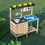 Costway 84361759 Outdoor Mud Kids Kitchen Playset Wooden Pretend Play Toy with Kitchenware