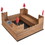 Costway 79254168 Kids Wooden Sandbox with Bottom Liner and Red Flags