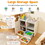 Costway 92514867 31 Inch Toy Chest and Bookshelf for Toddlers with Enclosed Cabinets and Pull-out Drawers