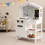 Costway 21846597 Kids Wooden Kitchen Play Set with Storage Shelves and Accessories-White