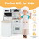 Costway 15392648 Wooden Kid's Corner Kitchen Playset with Stove for Toddlers-Natural