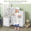Costway 63794851 Kids Corner Kitchen Playset with Microwave and Fridge-Natural