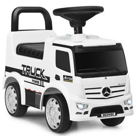 Costway 85143796 Children Push and Ride Racer Licensed Mercedes Benz Push Truck Car-White