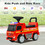 Costway 85143796 Licensed Mercedes Benz Kids Fire Engine Racer-Red