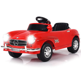 Costway 63210857 Licensed Mercedes Benz 6V Battery Powered Kids Ride On Car with Parent Remote Control-Red