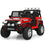 Costway 51746209 12V Kids Remote Control Electric  Ride On Truck Car with Lights and Music -Red