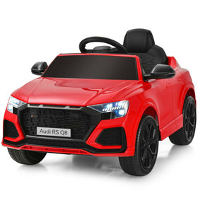 Costway 82605743 12 V Licensed Audi Q8 Kids Cars to Drive with Remote Control-Red