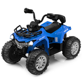 Costway 91287560 12V Kids Ride On ATV 4 Wheeler with MP3 and Headlights-Blue