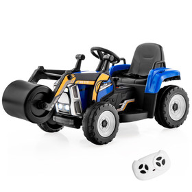 Costway 13592684 12V Kids Ride on Road Roller with 2.4G Remote Control-Blue