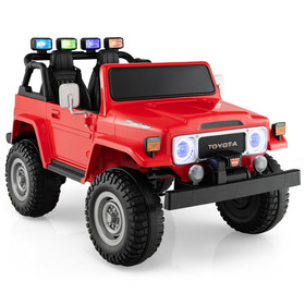Costway 85721469 12V 2-Seat Licensed Kids Ride On Toyota FJ40 Car with 2.4G Remote Control-Red