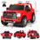 Costway 36207459 12V 2-Seater Licensed GMC Kids Ride On Truck RC Electric Car with Storage Box-Red