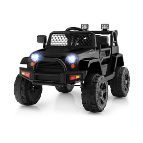 Costway 32971846 12V Kids Ride On Truck with Remote Control and Headlights-Black