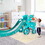 Costway 56407132 4-in-1 Foldable Baby Slide Toddler Climber Slide PlaySet with Ball-Green