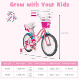 Costway 69734852 Kids Bicycle with Training Wheels and Basket for Boys and Girls Age 3-9 Years-18