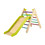 Costway 64713289 2-in-1 Wooden Triangle Climber Set with Gradient Adjustable Slide-Multicolor