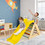Costway 15496278 4 in 1 Triangle Climber Toy with Sliding Board and Climbing Net-Multicolor