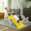 Costway 89574163 3-in-1 Wooden Climbing Triangle Set Triangle Climber with Ramp-Multicolor