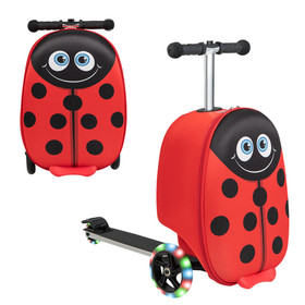 Costway 31562794 Hardshell Ride-on Suitcase Scooter with LED Flashing Wheels-Red