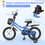 Costway 27914538 16 Inch Kid's Bike with Removable Training Wheels-Blue