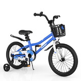 Costway 18 Feet Kid's Bike with Removable Training Wheels-Blue