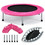 Costway 26819053 38 Inch Mini Folding Trampoline Portable Leisure Fitness Backboard-Pink