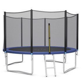 Costway 27134950 8/10/12/14/15/16 Feet Outdoor Trampoline Bounce Combo with Safety Closure Net Ladder-12 ft