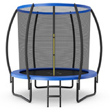 Costway 31746852 8 Feet ASTM Approved Recreational Trampoline with Ladder-Blue