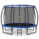 Costway 64319287 12FT ASTM Approved Recreational Trampoline with Ladder-Blue