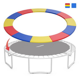 Costway 14 Feet Waterproof and Tear-Resistant Universal Trampoline Safety Pad Spring Cover-Multicolor
