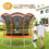 Costway 65194287 8 Feet Outdoor Unique Flower Shape Trampoline with Enclosure Net-Orange