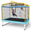 Costway 96732841 6 Feet Rectangle Trampoline with Swing Horizontal Bar and Safety Net-Yellow