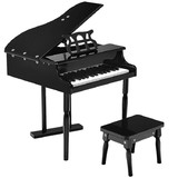 Costway 09831724 Musical Instrument Toy 30-Key Children Mini Grand Piano with Bench-Black