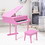 Costway 09831724 Musical Instrument Toy 30-Key Children Mini Grand Piano with Bench-Pink