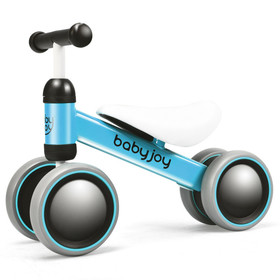 Costway 89540273 4 Wheels No-Pedal Baby Balance Bike-Blue