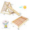 Costway 30164859 Foldable Wooden Climbing Triangle Indoor with Ladder for Toddler Baby-Natural