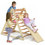 Costway 30164859 Foldable Wooden Climbing Triangle Indoor with Ladder for Toddler Baby-Natural