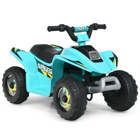 Costway 73264590 6V Kids Electric ATV 4 Wheels Ride-On Toy -Blue