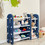 Costway 42135867 Kids Toy Storage Organizer with Bins and Multi-Layer Shelf for Bedroom Playroom -Blue