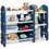 Costway 42135867 Kids Toy Storage Organizer with Bins and Multi-Layer Shelf for Bedroom Playroom -Blue