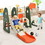 Costway 85921764 6 in 1 Toddler Slide and Swing Set with Ball Games-Orange