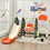 Costway 85921764 6 in 1 Toddler Slide and Swing Set with Ball Games-Orange