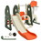 Costway 85921764 6 in 1 Toddler Slide and Swing Set with Ball Games-Orange