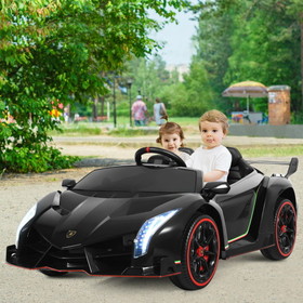 Costway 15683904 12V 2-Seater Licensed Lamborghini Kids Ride On Car with RC and Swing Function-Black