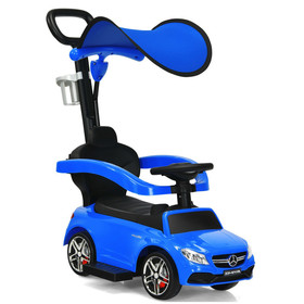Costway 40528167 3-in-1 Mercedes Benz Ride-on Toddler Sliding Car-Blue