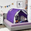 Costway 79582306 Kids Galaxy Starry Sky Dream Portable Play Tent with Double Net Curtain-Purple